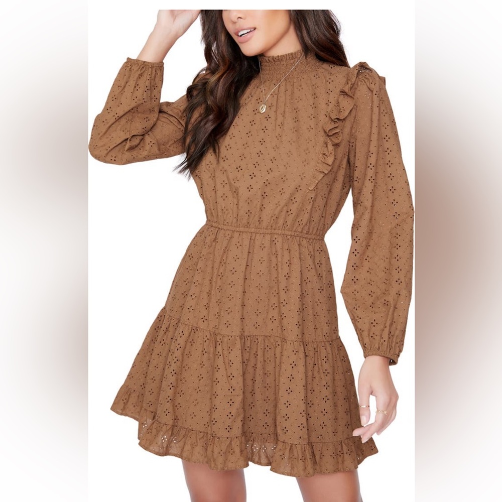 Lost+Wander Sunday Funday Mini Dress Brown